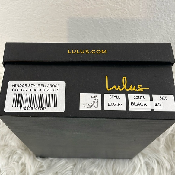 LULUS Ellarose Black Suede Ankle Strap Chunky Heels Size 8.5 NEW - Picture 15 of 16